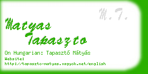 matyas tapaszto business card
