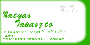 matyas tapaszto business card